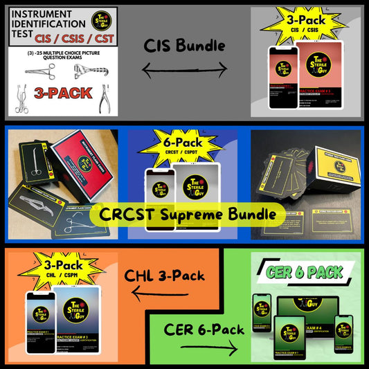 Golden Crown Supreme Bundle. CRCST, CIS, CHL & CER Practice Exams.
