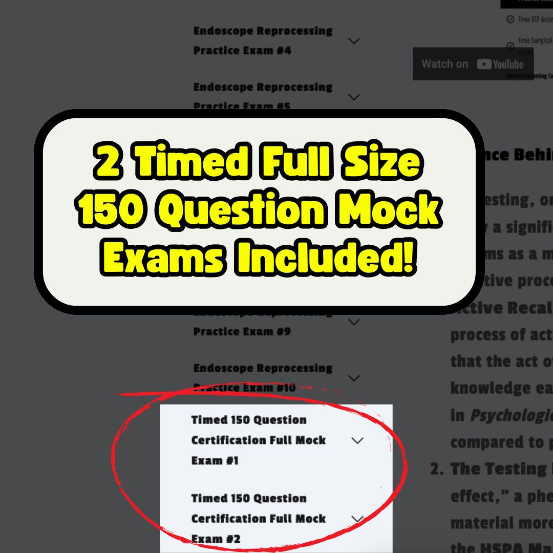 Endoscope Reprocessing Practice Mock Exams