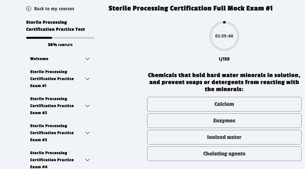 Sterile Processing Mock Exam for CRCST and CBSPD